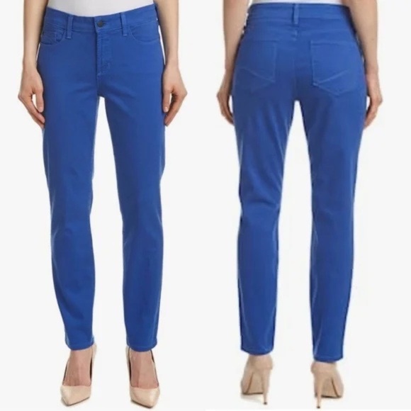 NYDJ Lift Tuck Ankle Jegging Jeans Cobalt Blue Size 10 - Picture 1 of 15